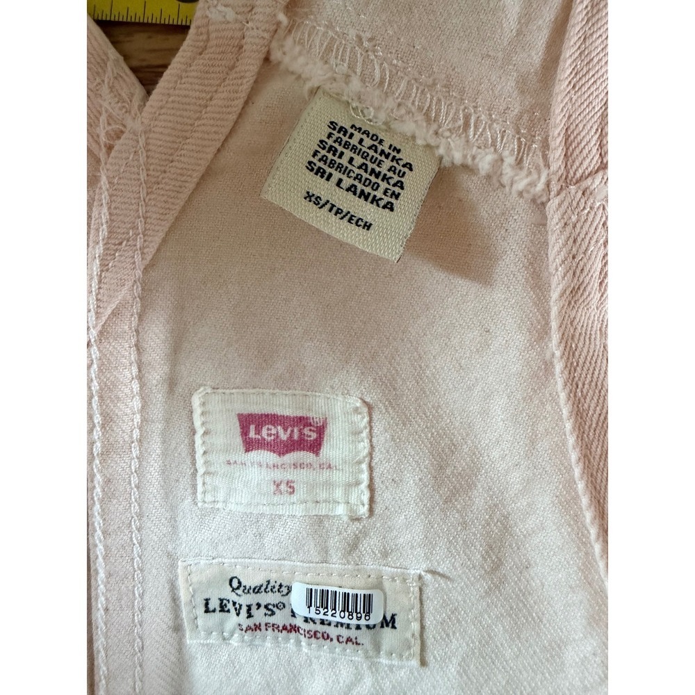 Levi's Hendrix Denim Skirtall Dusty Pink Overall Midi Dress XS - Picture 4 of 14